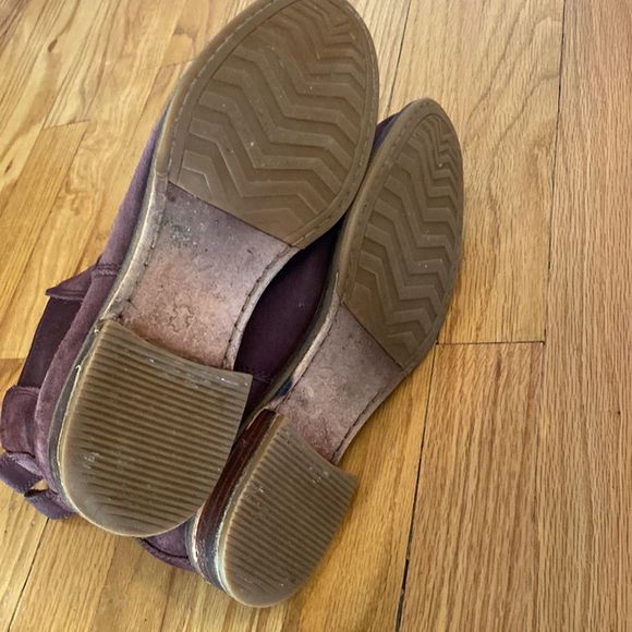 Clarks burgundy suede super comfortable pull on low boots size 9 - Picture 6 of 8